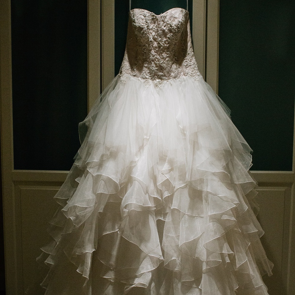 Organza Ruffle Skirt Wedding Gown
